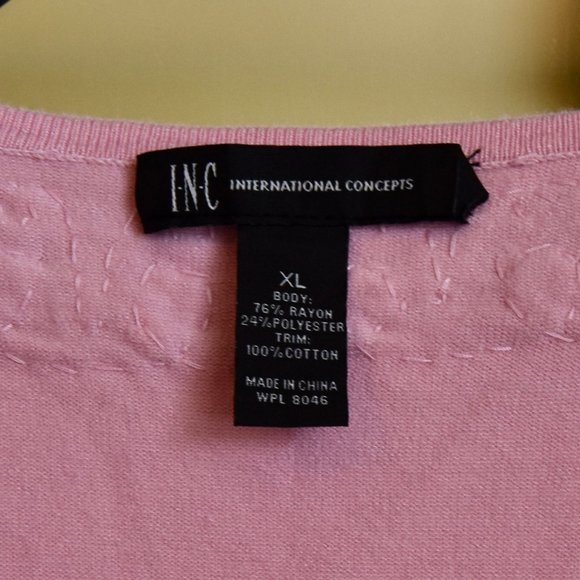 INC Pink Crop Cardigan Sweater Ladies XL - Picture 4 of 6
